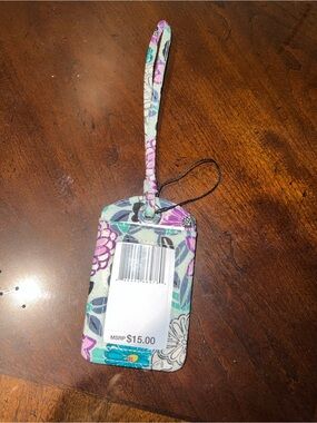 Vera Bradley Floral Fabric Luggage Tag - Purple/Teal